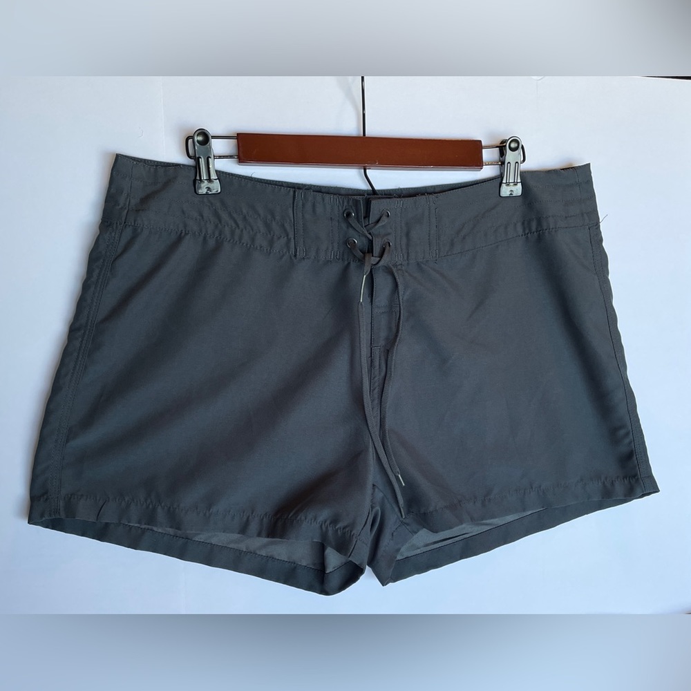Island Escape, Womens Size 12, Board Shorts, Dark Gray, Laced Tie at Waist